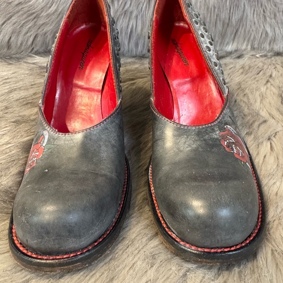 PRICE FIRM Adriaqueen Women's Gray & Red Shoes Size 38 - Picture 5 of 8